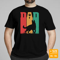 German Shepherd Dog Themed Clothes - Gifts for GSD K9 Dog Dads & Lovers - Canine Tee Shirts For Humans - Vintage GSD Dad T-Shirt - Black, Plus Size