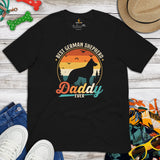 German Shepherd Dog Themed Clothes - Gifts for GSD K9 Dog Lovers - Canine Tee Shirts For Humans - Best German Shepherd Daddy Ever Shirt - Black