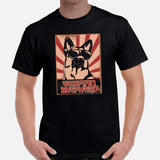 German Shepherd Dog Themed Clothes - Gifts for GSD K9 Dog Lovers - Canine Tee Shirts For Humans - Japanese Rising Sun Themed T-Shirt - Black, Men
