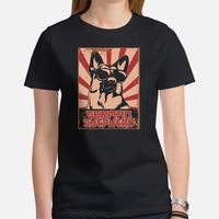 German Shepherd Dog Themed Clothes - Gifts for GSD K9 Dog Lovers - Canine Tee Shirts For Humans - Japanese Rising Sun Themed T-Shirt - Black, Women