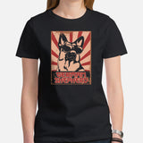 German Shepherd Dog Themed Clothes - Gifts for GSD K9 Dog Lovers - Canine Tee Shirts For Humans - Japanese Rising Sun Themed T-Shirt - Black, Women