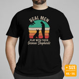 German Shepherd Dog Themed Clothes - Gifts for GSD K9 Dog Lovers - Canine Tee Shirts For Humans - Real Men Play With Their GSDs T-Shirt - Black, Plus Size