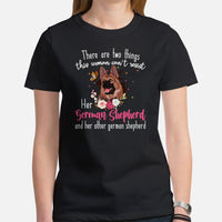 German Shepherd Dog Themed Clothes - Gifts for GSD K9 Dog Lovers - Canine Tee Shirts For Humans - Things A Woman Can't Resist T-Shirt - Black, Women