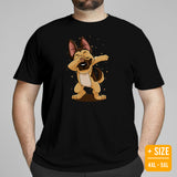 German Shepherd Dog Themed Clothes - Gifts for GSD K9 Dog Lovers - Funny Canine Tee Shirts For Humans - Cute Puppy Dabbing T-Shirt - Black, Plus Size