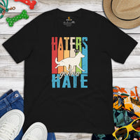 German Shepherd Dog Themed Clothes - Gifts for GSD K9 Dog Moms, Dads & Lovers - Canine Tee Shirts For Humans - Haters Gonna Hate Shirt - Black