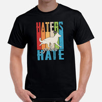German Shepherd Dog Themed Clothes - Gifts for GSD K9 Dog Moms, Dads & Lovers - Canine Tee Shirts For Humans - Haters Gonna Hate Shirt - Black, Men