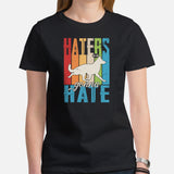 German Shepherd Dog Themed Clothes - Gifts for GSD K9 Dog Moms, Dads & Lovers - Canine Tee Shirts For Humans - Haters Gonna Hate Shirt - Black, Women