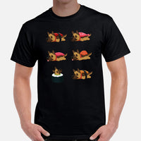 German Shepherd Dog Themed Clothes - Gifts for GSD K9 Dog Moms, Dads & Lovers - Funny Canine Tee Shirts For Humans - Cute Sushi T-Shirt - Black, Men