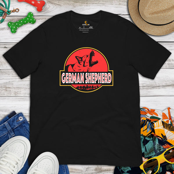 German Shepherd Dog Themed Clothes - Gifts for GSD K9 Dog Moms, Dads & Lovers - Funny Canine Tee Shirts For Humans - GSD Park T-Shirt - Black