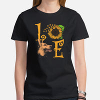 German Shepherd Dog Themed Clothes - Gifts for GSD K9 Dog Moms, Dads & Lovers - Funny Canine Tee Shirts For Humans - Love GSD T-Shirt - Black, Women