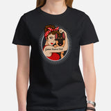 German Shepherd Dog Themed Clothes - Gifts for GSD K9 Dog Moms & Lovers - Canine Tee Shirts For Humans - German Shepherd Lady T-Shirt - Black, Women