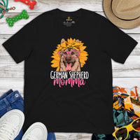German Shepherd Dog Themed Clothes - Gifts for GSD K9 Dog Moms & Lovers - Funny Canine Tee Shirts For Humans - GSD Momma T-Shirt - Black