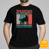 German Shepherd Dog Themed Clothes - Gifts for K9 Dog Lovers - Funny Canine Tee Shirts For Humans - May Start Talking About GSD T-Shirt - Black, Plus Size