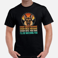 German Shepherd Dog Themed Clothes - Gifts for K9 Dog Moms, Dads & Lovers - Canine Tee Shirts For Humans - I'll Be Watching You T-Shirt - Black, Men
