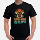 German Shepherd Dog Themed Clothes - Gifts for K9 Dog Moms, Dads & Lovers - Canine Tee Shirts For Humans - I'll Be Watching You T-Shirt - Black, Men