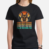 German Shepherd Dog Themed Clothes - Gifts for K9 Dog Moms, Dads & Lovers - Canine Tee Shirts For Humans - I'll Be Watching You T-Shirt - Black, Women