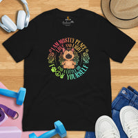 German Shepherd Dog Themed Clothes - Gifts for Yoga & Dog Lovers - Canine Tee Shirts For Humans - I Am Mostly Peace, Love & Light Shirt - Black