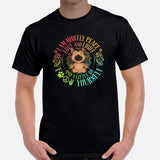 German Shepherd Dog Themed Clothes - Gifts for Yoga & Dog Lovers - Canine Tee Shirts For Humans - I Am Mostly Peace, Love & Light Shirt - Black, Men