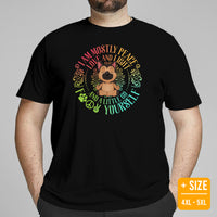 German Shepherd Dog Themed Clothes - Gifts for Yoga & Dog Lovers - Canine Tee Shirts For Humans - I Am Mostly Peace, Love & Light Shirt - Black, Plus Size