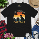 German Shepherd Dog Themed Clothes & Attire - Gifts for G9 GSD Dog Moms, Dads & Lovers - Easily Distracted By Dogs & Plants T-Shirt - Black