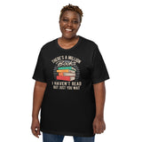 Bookish T-Shirt - Presents, Gift Ideas for Book Lovers, Readers, Bookworms, Librarians - There's A Million Books I Haven't Read T-Shirt - Black, Large Size for Overweight