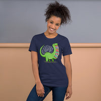 Gift for Book Lover - Readosaurus Bookish Shirt - Adorable Dinosaurus Tee for Bookworms, Librarians - Embrace Inner Bookish Beast - Navy