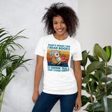 Bookish T-Shirt - Tea Shirts - Presents, Gift Ideas for Book & Tea Lovers, Readers - I Read Books, I Drink Tea And I Know Things T-Shirt - White
