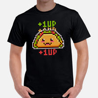 Gift Ideas, Presents For Foodies, Video Game & Junk Food Lovers - Taco Tee Shirt - Cinco De Mayo Fiesta Shirts - Taco Pixel Art T-Shirt - Black, Men