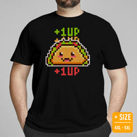 Gift Ideas, Presents For Foodies, Video Game & Junk Food Lovers - Taco Tee Shirt - Cinco De Mayo Fiesta Shirts - Taco Pixel Art T-Shirt - Black, Plus Size