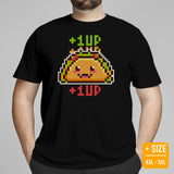 Gift Ideas, Presents For Foodies, Video Game & Junk Food Lovers - Taco Tee Shirt - Cinco De Mayo Fiesta Shirts - Taco Pixel Art T-Shirt - Black, Plus Size