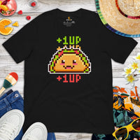 Gift Ideas, Presents For Foodies, Video Game & Junk Food Lovers - Taco Tee Shirt - Cinco De Mayo Fiesta Shirts - Taco Pixel Art T-Shirt - Black