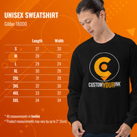 Explore Boho Retro Aesthetic Groovy Sweatshirt - Hikecore Granola Mountain Themed Pullover for Wanderlust, Outdoorsy Camper & Hiker - Size Chart