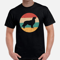 Golden Retriever Dog Themed Clothes & Attire - Gift for Dog Moms, Dads & Lover - Canine Tee Shirts For Humans - 80s Retro Vibe T-Shirt - Black, Men