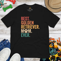 Golden Retriever Dog Themed Clothes & Attire - Gifts for Dog Lovers - Funny Canine Tee Shirts For Humans - Best Goldie Mom Ever T-Shirt - Black