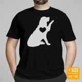 Golden Retriever Dog Themed Clothes, Attire - Gifts for Dog Lovers - Funny Canine Tee Shirts For Humans - Cute Puppy High-fives T-Shirt - Black, Plus Size