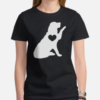Golden Retriever Dog Themed Clothes, Attire - Gifts for Dog Lovers - Funny Canine Tee Shirts For Humans - Cute Puppy High-fives T-Shirt - Black, Women
