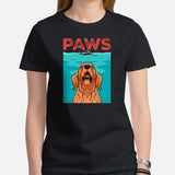Golden Retriever Dog Themed Clothes, Attire - Gifts for Dog Moms, Dads & Lovers - Funny Canine Tee Shirts For Humans - The Paws T-Shirt - Black, Women