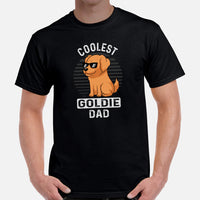 Golden Retriever Dog Themed Clothes - Gifts for Dog Dads & Lovers - Canine Tee Shirts For Humans - Coolest Golden Retriever Dad T-Shirt - Black, Men