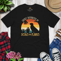 Golden Retriever Dog Themed Clothes - Gifts for Dog Lovers - Canine Tee Shirts For Humans - Easily Distracted By Dogs & Plants T-Shirt - Black