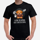 Golden Retriever Dog Themed Clothes - Gifts for Dog Lovers - Canine Tee Shirts For Humans - I Love My Books Like I Love My Coffee Shirt - Black, Men