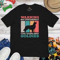Golden Retriever Dog Themed Clothes - Gifts for Dog Lovers - Funny Canine Tee Shirts For Humans - May Start Talking About Goldies Shirt - Black