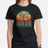 Golden Retriever Dog Themed Clothes - Gifts for Dog Moms, Dads & Lovers - Canine Tee Shirts For Humans - I'll Be Watching You T-Shirt - Black, Women