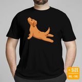 Golden Retriever Dog Themed Clothes - Gifts for Dog Moms, Dads & Lovers - Funny Canine Tee Shirts For Humans - Cute Yoga Pose T-Shirt - Black, Plus Size