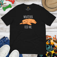 Golden Retriever Dog Themed Clothes - Gifts for Dog Moms, Dads & Lovers - Funny Canine Tee Shirts For Humans - Feed Me Whatever T-Shirt - Black