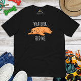 Golden Retriever Dog Themed Clothes - Gifts for Dog Moms, Dads & Lovers - Funny Canine Tee Shirts For Humans - Feed Me Whatever T-Shirt - Black