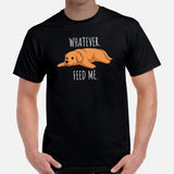 Golden Retriever Dog Themed Clothes - Gifts for Dog Moms, Dads & Lovers - Funny Canine Tee Shirts For Humans - Feed Me Whatever T-Shirt - Black, Men