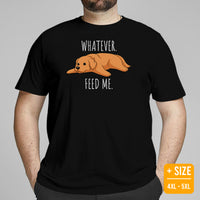 Golden Retriever Dog Themed Clothes - Gifts for Dog Moms, Dads & Lovers - Funny Canine Tee Shirts For Humans - Feed Me Whatever T-Shirt - Black, Plus Size