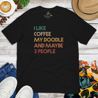 Goldendoodle Dog Themed Clothes & Attire - Canine Tee Shirts For Humans - Gifts for Dog Lovers - I Like Coffee And My Doodle T-Shirt - Black