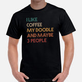 Goldendoodle Dog Themed Clothes & Attire - Canine Tee Shirts For Humans - Gifts for Dog Lovers - I Like Coffee And My Doodle T-Shirt - Black, Men