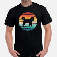 Goldendoodle Dog Themed Clothes & Attire - Canine Tee Shirts For Humans - Gifts for Dog Lovers & Owners - Retro Sunset Themed T-Shirt - Black, Men